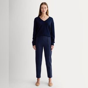 Everlane Navy Dream Pant Preppy Nautical Stretch Slim Kick Flare Pull On Pants